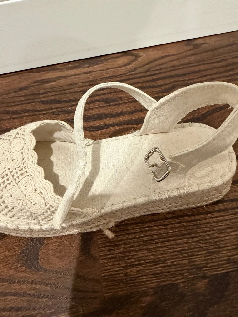 Zara Cream Crochet Espadrille Slingback Sandals